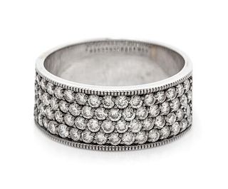 A White Gold and Diamond Ring, 4.60 dwts.