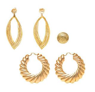 * A Collection of Yellow Gold Jewelry, 10.50 dwts.