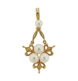Mikimoto 14K Gold Pearl Pendant