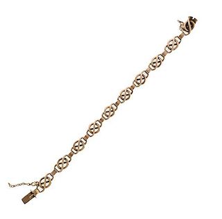 Antique Russian 14K Rose Gold Infinity Bracelet