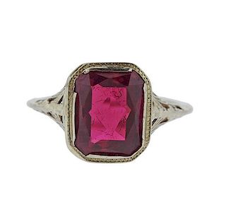 Antique 14k Red Stone Ring
