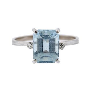 H. Stern 18k Gold Aquamarine Diamond Ring