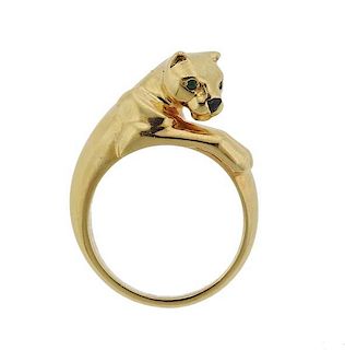 Cartier Panthere 18k Gold Onyx Tsavorite Ring