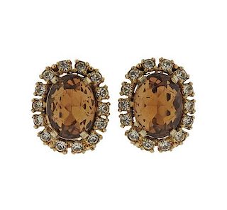 Schiaparelli Stone Crystal Earrings