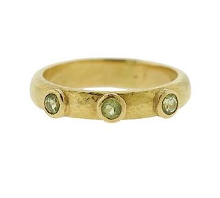 Elizabeth Locke 18K Gold Gemstone Band Ring