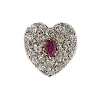 Tivol Platinum Gold Diamond Heart Ring