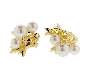 Mikimoto 18k Gold Pearl Earrings