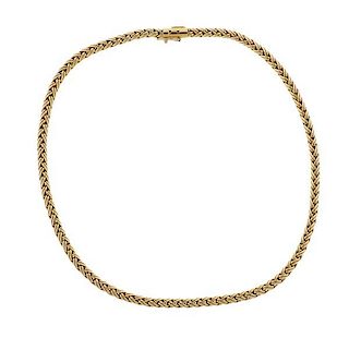 Tiffany &amp; Co 18K Gold Russian Weave Chain Necklace