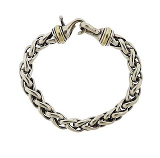 David Yurman 14K Gold Sterling Wheat Chain Bracelet