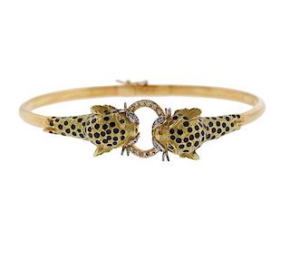 18k Gold Diamond Leopard Bracelet