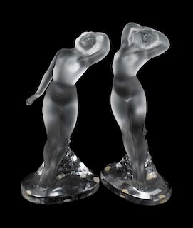 Two Lalique Clear and Frosted  Nude Figures