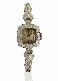 1940 Platinum & Diamond Hamilton Watch