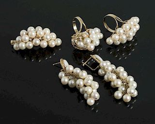 Assorted Pearl, Diamond 14k Jewelry