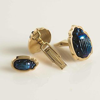 Tiffany Favrile Glass Scarab Jewelry