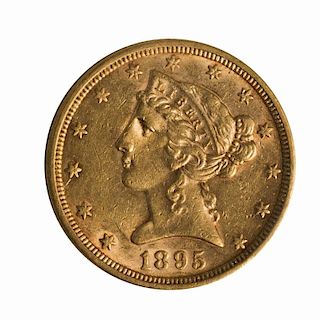 1895 U.S. $5.00 Half Eagle AV +