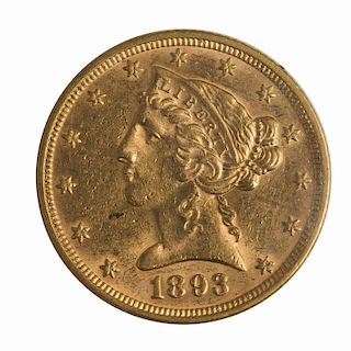 1893 U.S. $5.00 Half Eagle AV +