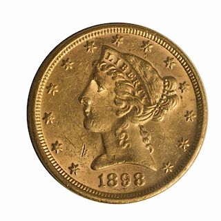 1898 U.S. $5.00 Half Eagle AV +