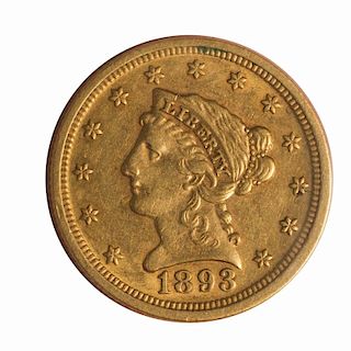 1893 U.S. $2.50 Quarter Eagle AV+