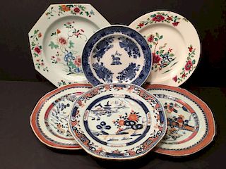 ANTIQUE Chinese six pieces of Plates, 18th century