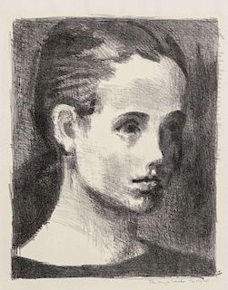 RAPHAEL SOYER (1884-1954) PENCIL SIGNED LITHOGRAPH