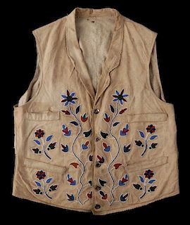 A 19TH CENTURY SANTEE SIOUX BEADED VEST