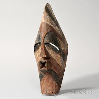 Songe Polychrome Carved Wood Mask for the Kifweve Association