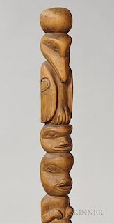 Tsimshian Carved Wood Speaker's Staff