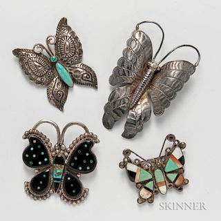 Four Southwest Butterfly Pins