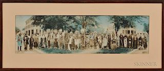 Framed Hand-tinted Panoramic Photograph of Quanah Parker and Comanche Indians