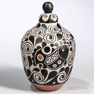 Contemporary Painted Pottery Vessel