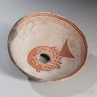 Mimbres Pictorial Pottery Bowl