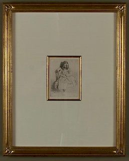 Etching, Annie Seated,by James Abbott McNeill Whistler (1834-1903)