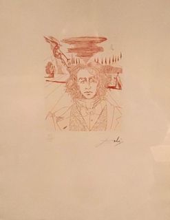 Etching, Henry Wadsorth Longfellow, Salvadore Dali (1904-1989)