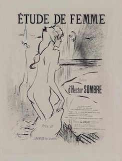 Lithograph, Etude de Femme, Henri Toulouse-Lautrec (1864-1901)
