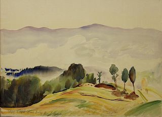 LEVER, Hayley. Watercolor on Paper. "Stowe Valley,