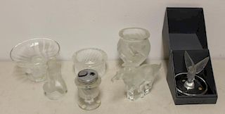 LALIQUE, France Lot of 8 Signed Pieces.