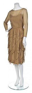 A Bill Blass Sienna Silk Chiffon Dress, Size 12.