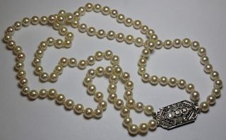 JEWELRY. Double Strand of Pearls with an Art Deco