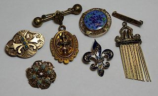 JEWELRY. Assorted Antique/Vintage Brooch Grouping.