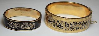 JEWELRY. Gold and Enamel Bracelet Grouping.