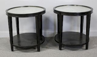 Pair of Contemporary Lacquered and Mirror Top