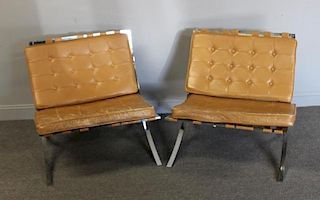 MIDCENTURY. Pair of Barcelona Style Chairs.