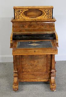 19th Century English Walnut Davenport Desk.