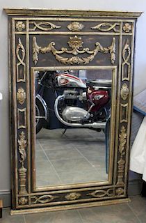 Neoclassical Style Gilt and Black Painted Mirror