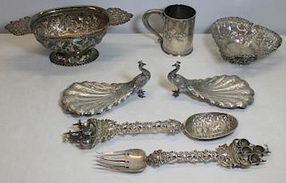 SILVER. Grouping of Decorative Silver Items.