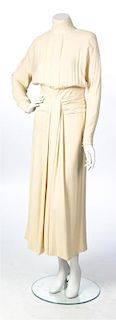 A Chanel Ivory Silk Gown, Size 40.