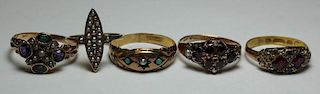 JEWELRY. Antique Grouping of Rings with Seed Pearl
