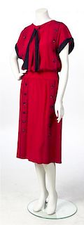 A Chloe Red Pleated Dress,