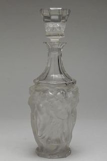 Signed R. Lalique- Crystal Decanter, Frosted
