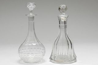 Vintage Colorless Glass Decanters, 2
